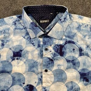BESPOKE Sport Mens 4XL Designer Short Sleeve Abstract Artistic Print Shirt
